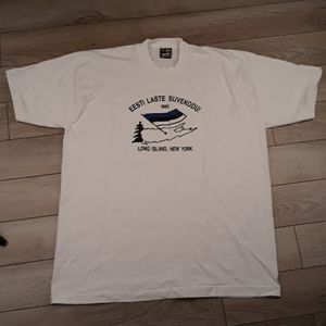 FRUIT OF THE LOOM Estonian Long Island NY Single Stitch Mens‎ XL T Shirt VTG 90s